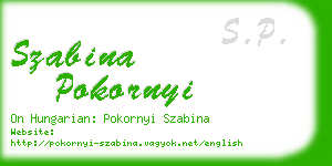 szabina pokornyi business card